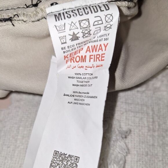 NWT Sz 12 Missguided beige denim skirt, contrast stitch - Picture 9 of 12